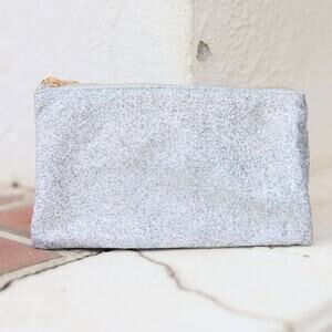 Liz 3 Compartment Crossbody Bag  Silver Glitter